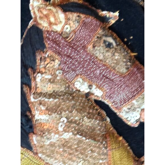 Handmade Burmese Kalaga Embroidered Tapestry Sequined Horse Motif - Picture 9 of 11